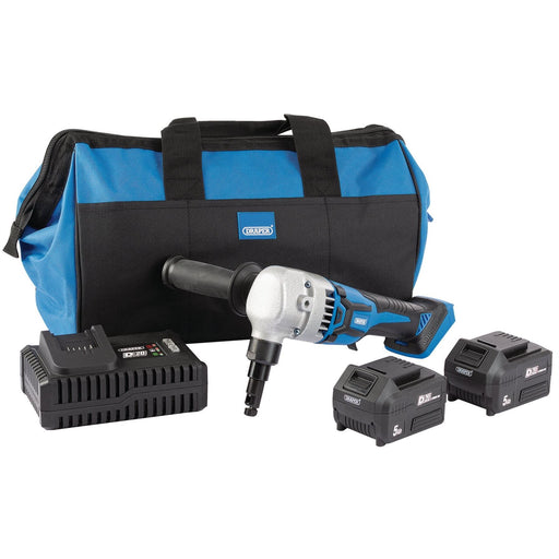 Draper D20 20V Brushless Nibbler, 2 x 5.0Ah Batteries, 1 x Fast Charger, 1 x Bag Draper - Dynamic Drive