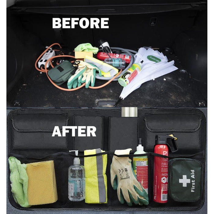 Car Boot Organiser Back Seat Hanging Pocket Large Tidy Storage Bag Accessories Streetwize  - Dynamic Drive