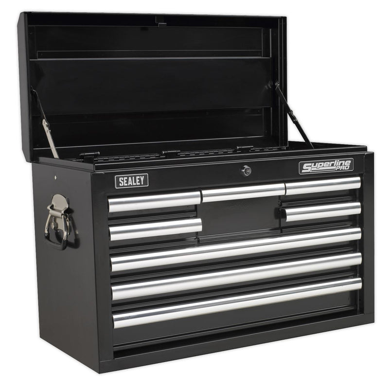 Sealey Topchest 8 Drawer with Ball-Bearing Slides Black AP33089B Sealey - Dynamic Drive