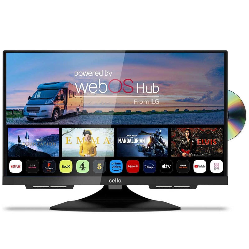 Cello 19" Smart WebOS 12V/230V Traveller TV with DVD & Perfect Pitch Cello - Dynamic Drive