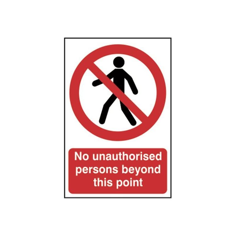 Scan No Unauthorised Persons Beyond This Point - PVC Sign 200 x 300mm Scan - Dynamic Drive