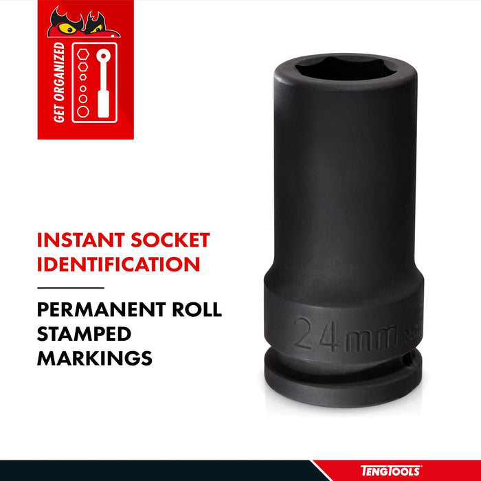 Teng Tools 1" Deep Thinwall Impact Socket DIN Metric 36mm Teng Tools - Dynamic Drive