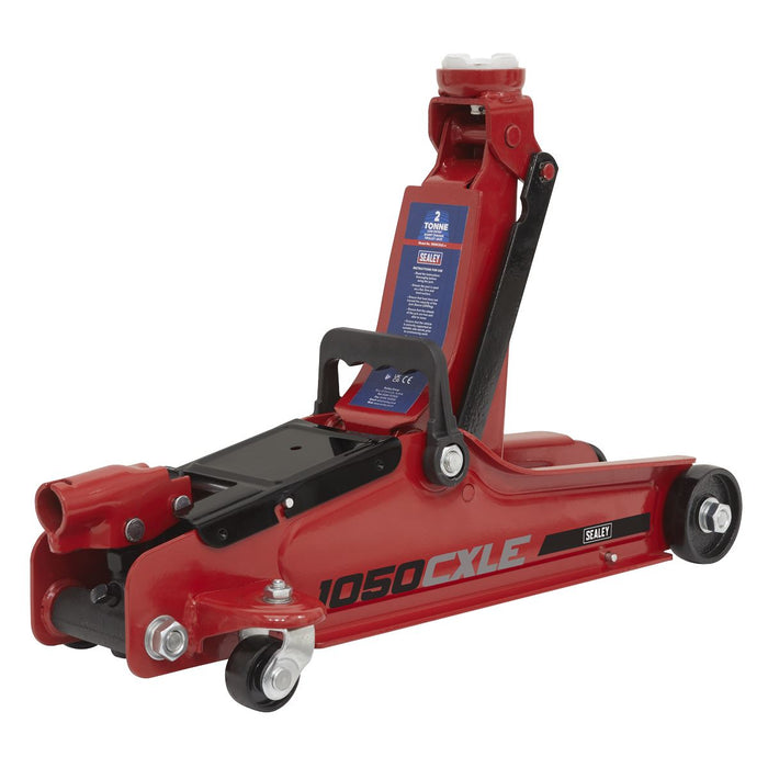 Sealey Low Profile Short Chassis Trolley Jack 2 Tonne 1050CXLE Sealey - Dynamic Drive
