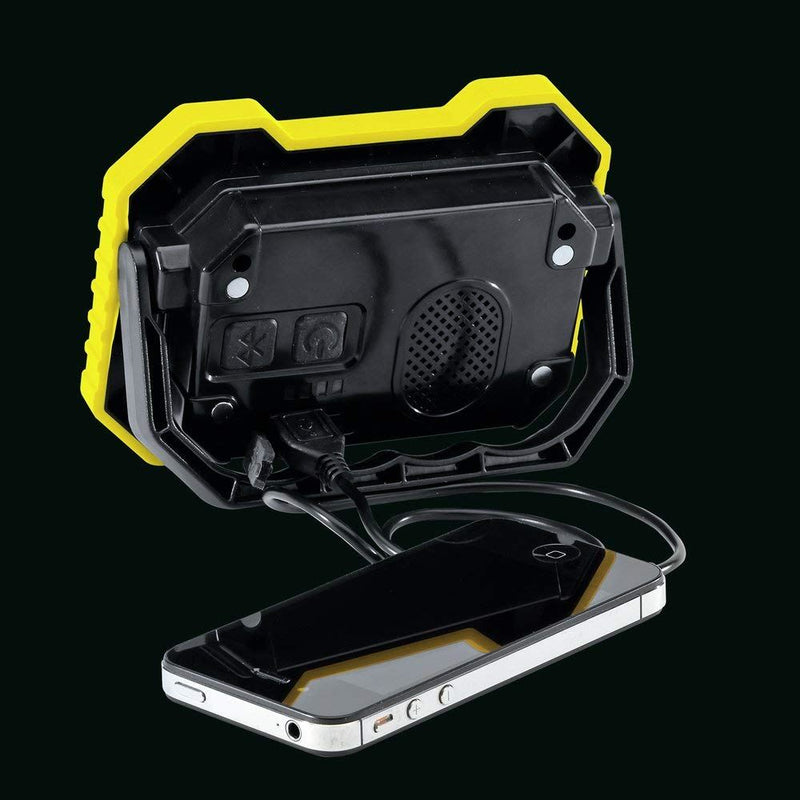 Draper COB LED Rechargeable Worklight with Wireless Speaker, 5W, 500 Lumens, Yel Draper - Dynamic Drive