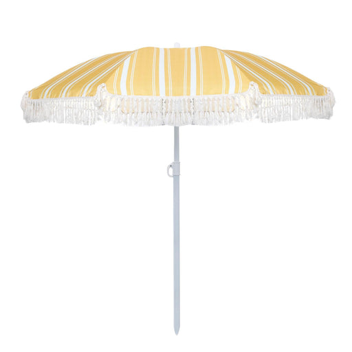 Gardenwize Yellow-Striped Fringed Parasol for Garden / Camping Gardenwize - Dynamic Drive