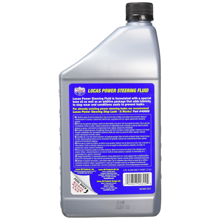Lucas Oil 1X1Qrt (946Ml) Power Steering Fluid 40824 Lucas Oil - Dynamic Drive