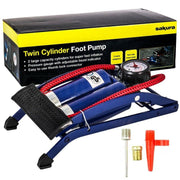Double Barrel Cylinder Pump Air Inflator Foot Pump Car Van Bicylce Bike Tyre Sakura - Dynamic Drive