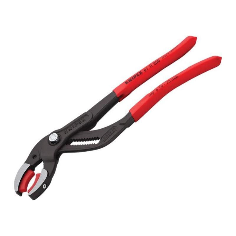 Knipex Plastic Pipe Grip Pliers Plastic Jaws Black 250mm Knipex - Dynamic Drive