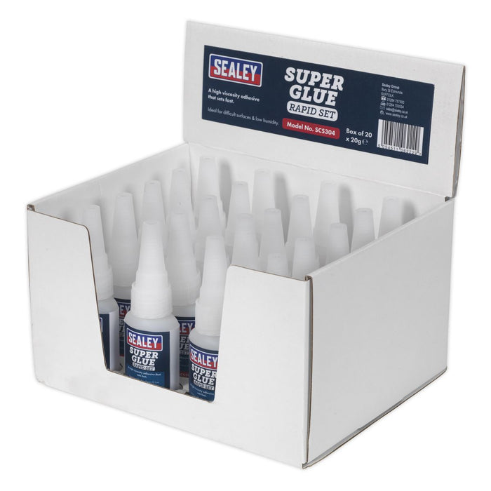 Sealey Super Glue Rapid Set 20g Pack of 20 SCS304 Sealey - Dynamic Drive