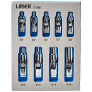 Laser Universal Joint Star Socket Set 1/4"D, 3/8"D 9pc 7146 Laser - Dynamic Drive