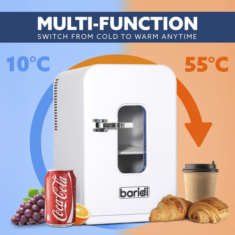Baridi Mini Fridge/Warmer 15L Capacity 12V/230V - White DH94 Baridi - Dynamic Drive