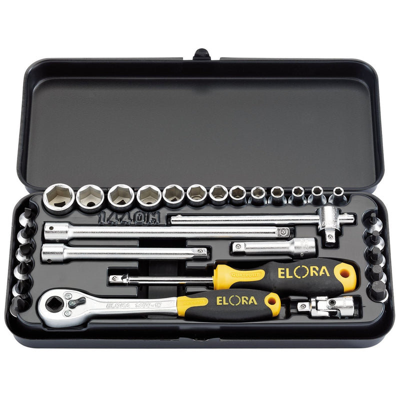 Draper Elora Metric Socket Set, 1/4" Sq. Dr. (31 Piece) 25931 Draper - Dynamic Drive