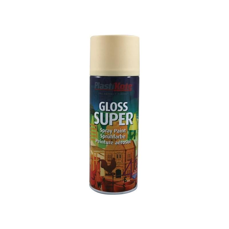 Plastikote Gloss Super Spray Antique White 400ml PlastiKote - Dynamic Drive