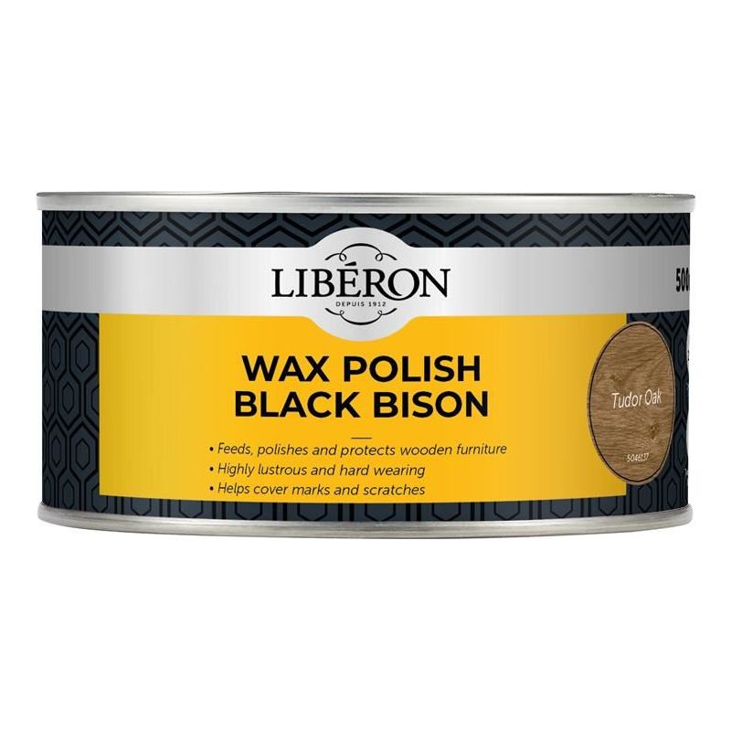 Liberon Black Bison Wax Paste Tudor Oak 500ml Liberon - Dynamic Drive