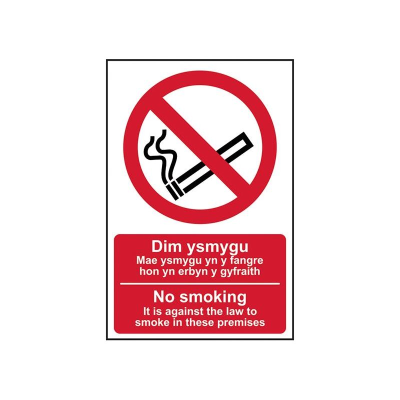 Scan No Smoking Welsh / English - PVC Sign 200 x 300mm Scan - Dynamic Drive