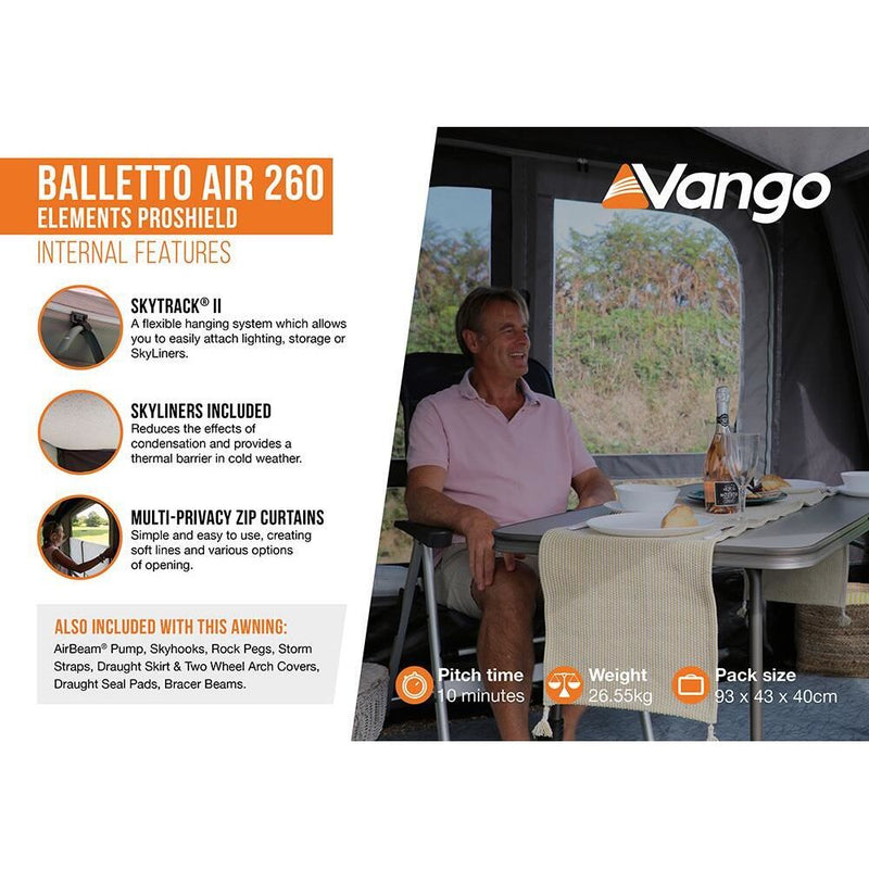 Vango Balletto Air 260 Elements ProShield Caravan Awning Vango - Dynamic Drive