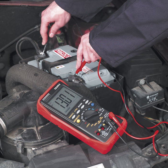 Sealey Digital Automotive Multimeter 15-Function Bar Graph/PC Link TA203 Sealey - Dynamic Drive