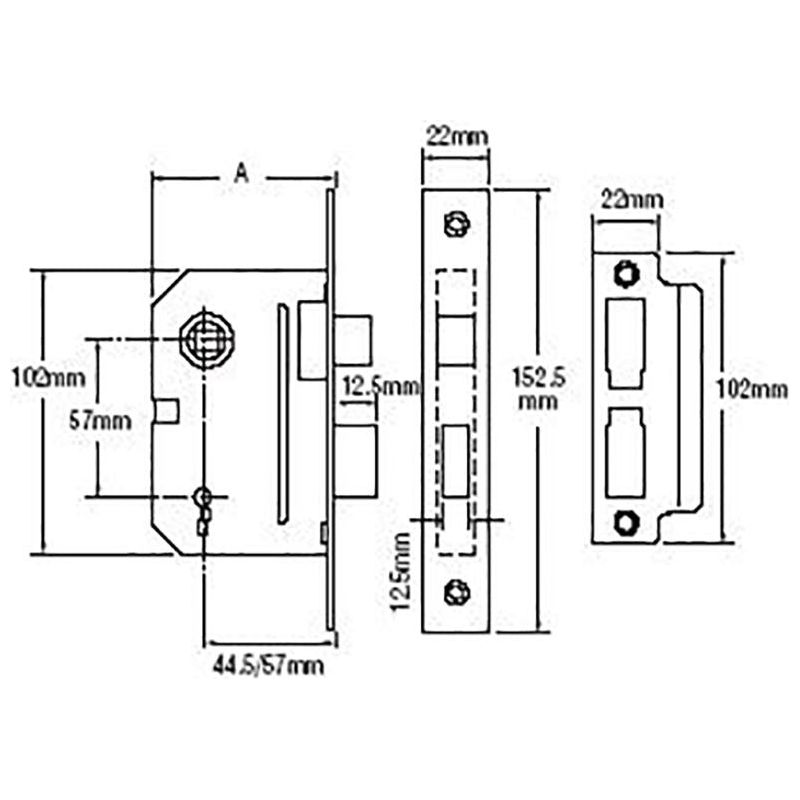 Yale Locks PM246 Internal 2 Lever Mortice Sashlock Polished Chrome 67mm 2.5in Yale Locks - Dynamic Drive