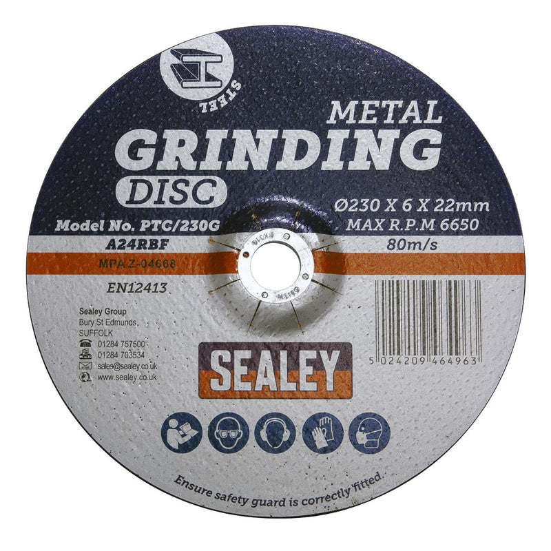 Sealey Grinding Disc230 x 6mm22mm Bore PTC/230G Sealey - Dynamic Drive