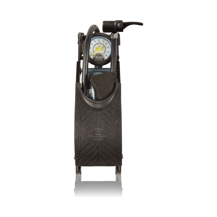 Ring RFP1 Single Barrel Footpump, with Footplate Clips and Adaptor Set Ring Automotive - Dynamic Drive