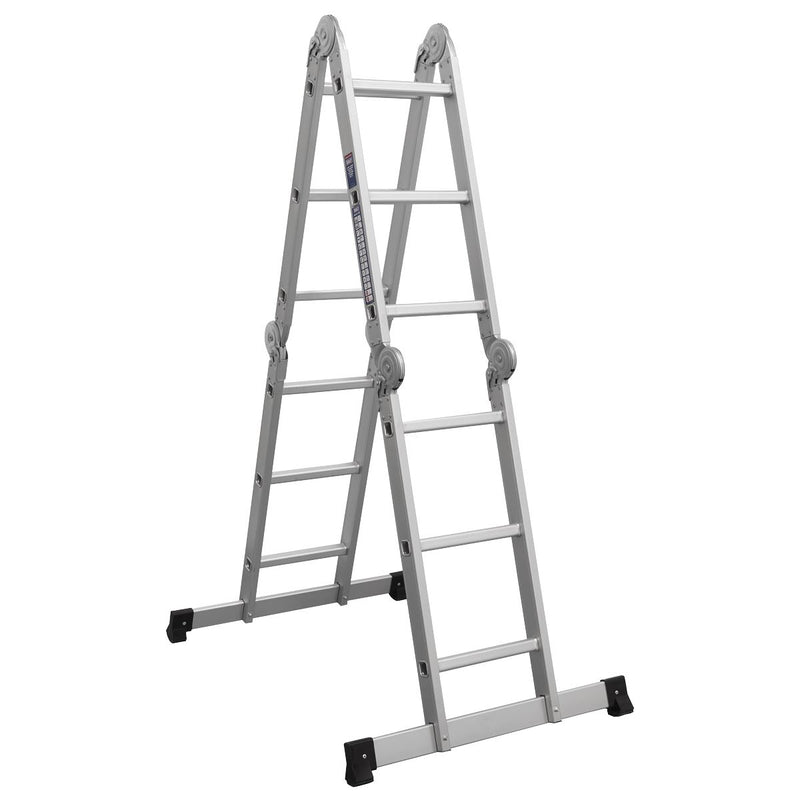 Sealey Folding Platform Ladder 4-Way Aluminium - BS EN 131 AFPL1 Sealey - Dynamic Drive