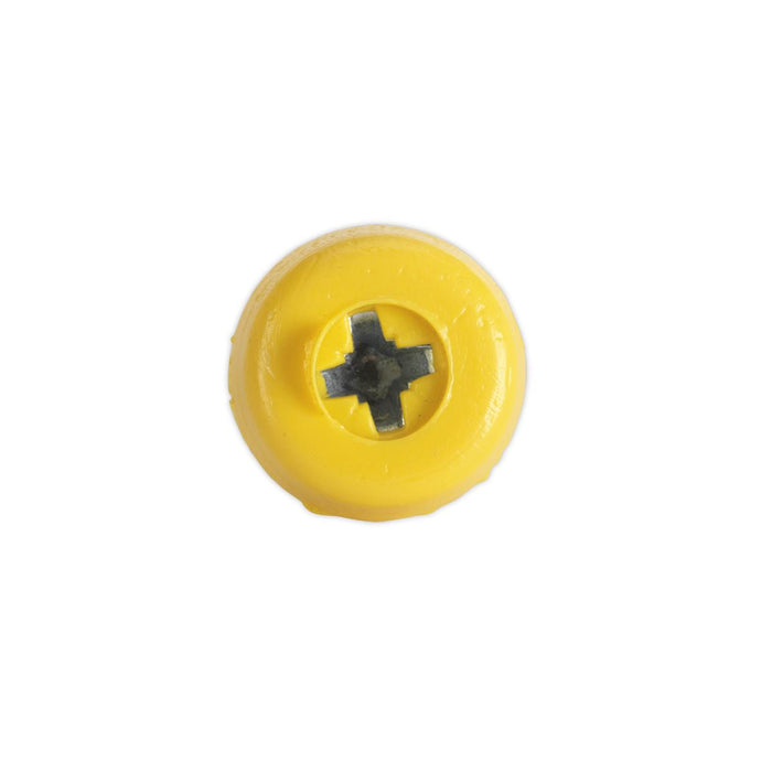 Sealey Numberplate Screw Plastic Enclosed Head 4.8 x 24mm Yellow Pack of 50 Sealey - Dynamic Drive