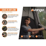 Vango Cove III Air Low Drive Away Awning Low Cloud Grey Vango - Dynamic Drive