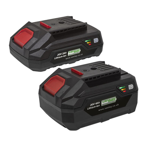 Sealey SV20 Series Power Tool Battery 20V 2Ah & 4Ah - Pack of 2 BK24 Sealey - Dynamic Drive