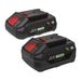 Sealey SV20 Series Power Tool Battery 20V 2Ah & 4Ah - Pack of 2 BK24 Sealey - Dynamic Drive