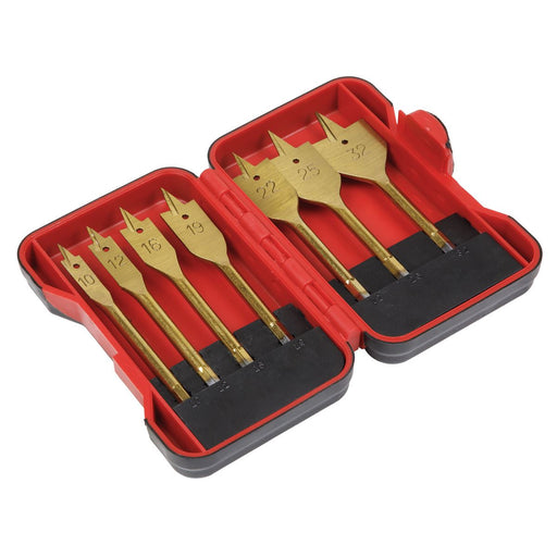 Sealey Titanium Coated Flat Wood Drill Bit Set 7pc AK3707FW Sealey - Dynamic Drive