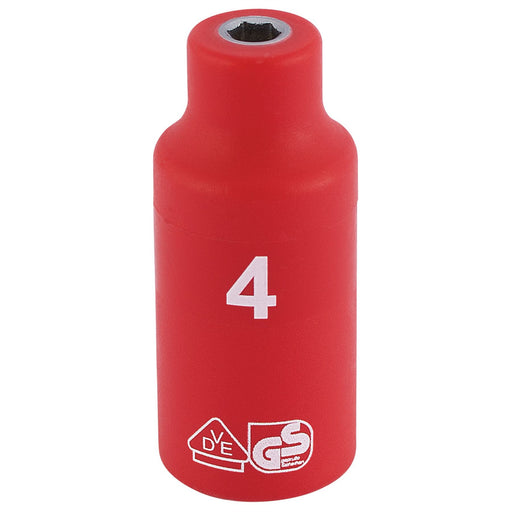 Draper Fully Insulated VDE Socket, 1/4" Sq. Dr., 4mm 31143 Draper - Dynamic Drive