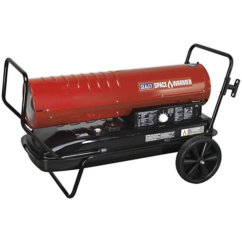 Sealey Space Warmer® Paraffin/Kerosene/Diesel Heater 215,000Btu/hr with Wheels Town Tools - Dynamic Drive