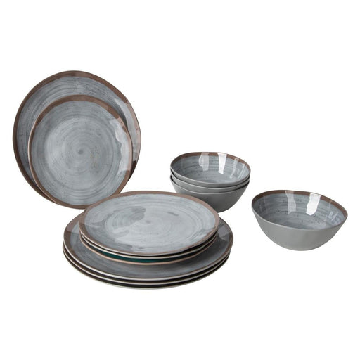Bo-Camp Tableware Halo Melamine 12 Pieces Grey Bo-Camp - Dynamic Drive