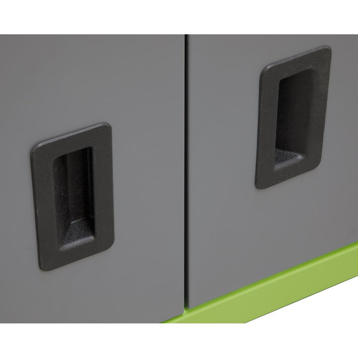 Sealey Topchest & Rollcab Combo 6 Drawer- Hi-Vis Green/Grey AP2200BBHV Sealey  - Dynamic Drive