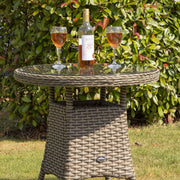 Dellonda Chester Rattan Wicker Round Outdoor Table with Tempered Glass Top Dellonda - Dynamic Drive