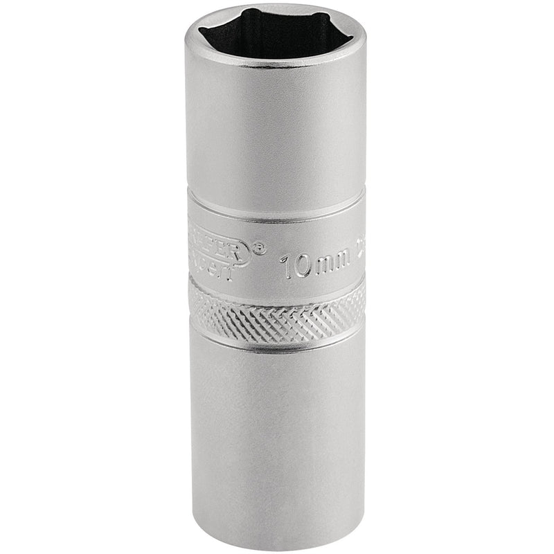 Draper 10mm Thread 6 Point Satin Chrome Spark Plug Socket, 1/2" Sq. Dr., 16mm Draper - Dynamic Drive
