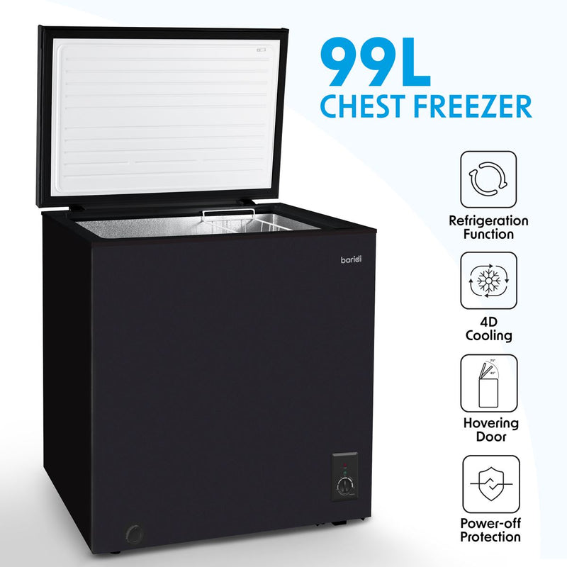 Baridi Freestanding Chest Freezer 99L Capacity - Black DH153 Baridi - Dynamic Drive