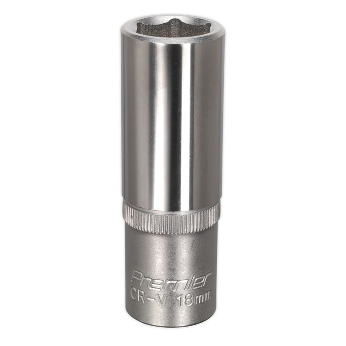 Sealey WallDrive Socket 18mm Deep 1/2"Sq Drive S1218D Sealey - Dynamic Drive