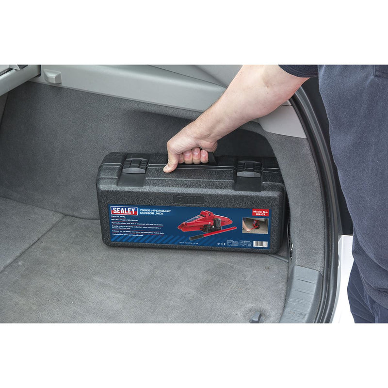 Sealey Hydraulic Scissor Jack 700kg HSJ07 Sealey - Dynamic Drive