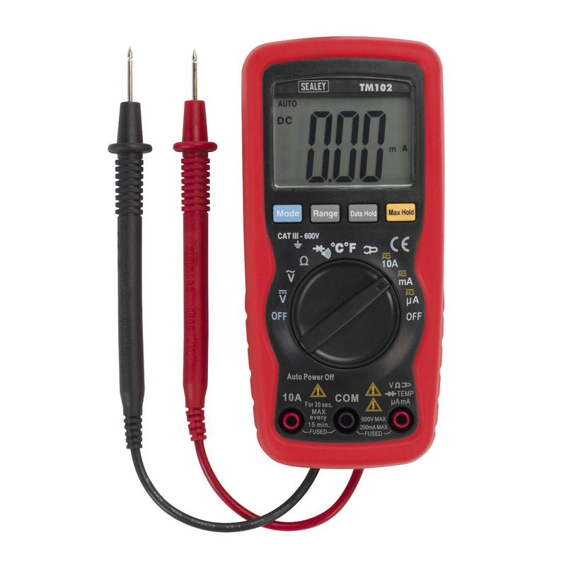 Sealey Professional Auto-Ranging Digital Multimeter 8-Function TM102 Sealey - Dynamic Drive