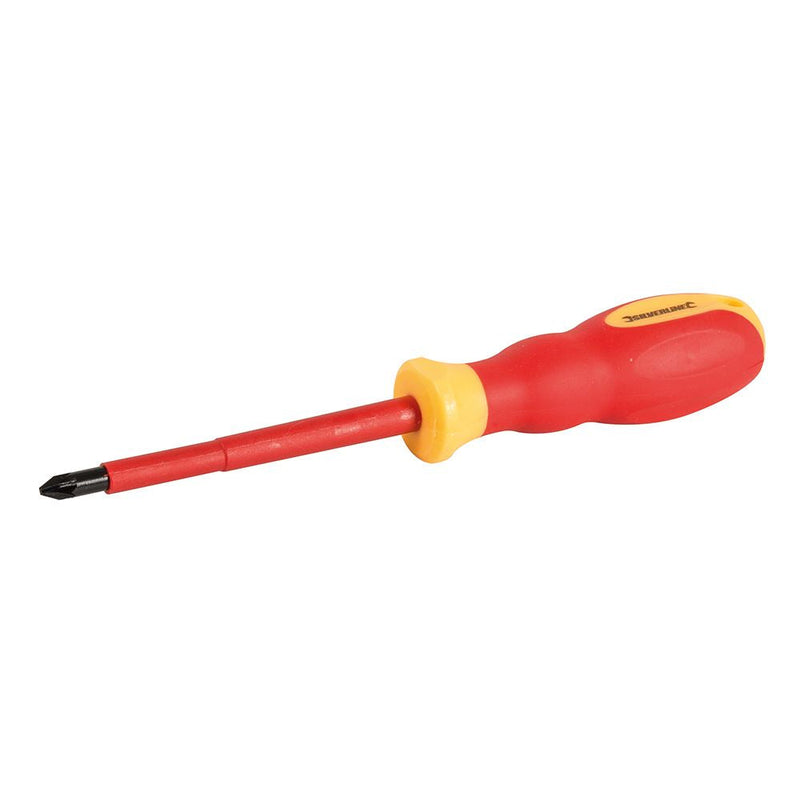 Silverline VDE Soft-Grip Electricians Screwdriver Pozidriv PZ2 x 100mm Silverline - Dynamic Drive