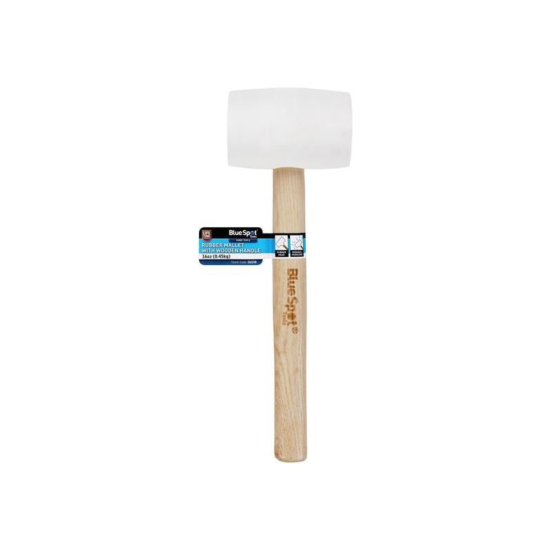 Bluespot Tools White Rubber Mallet 454g (16oz) BlueSpot Tools - Dynamic Drive