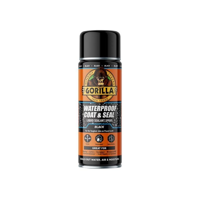 Gorilla Glue Waterproof Coat & Seal Spray Black 450ml Gorilla Glue - Dynamic Drive