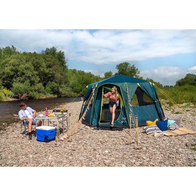 Coleman Octagon Green 8 Person Blackout Tent Camping Festival Outdoors Garden Coleman - Dynamic Drive