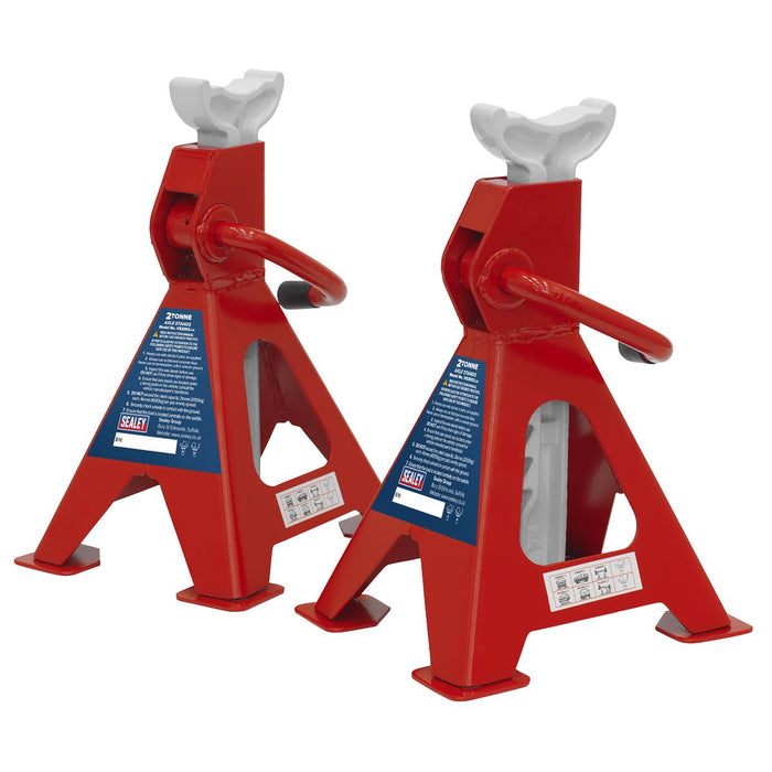 Sealey Axle Stands (Pair) 2tonne Capacity per Stand Ratchet Type VS2002 Sealey  - Dynamic Drive