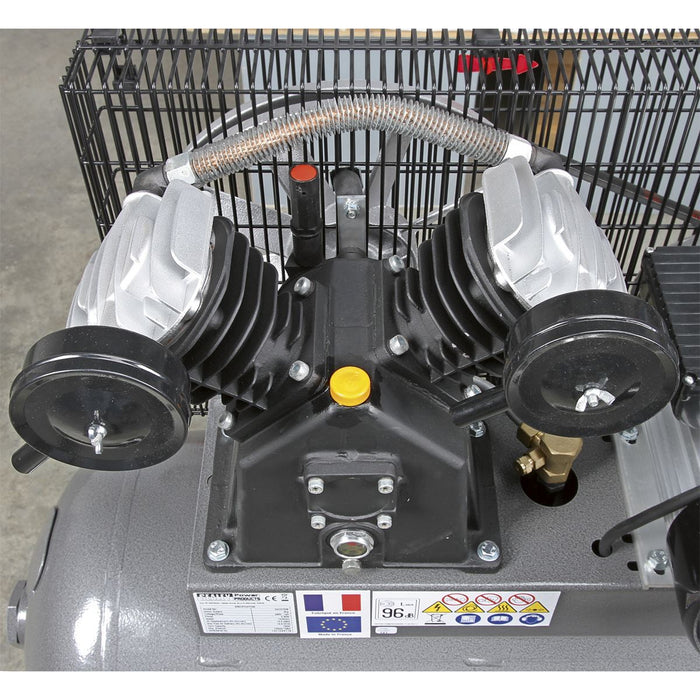 Sealey Air Compressor 200L Belt Drive 3hp with Front Control Panel 415V 3ph Sealey - Dynamic Drive