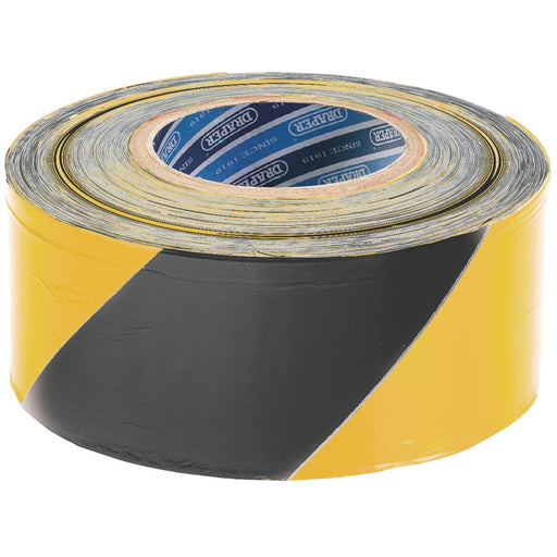Draper Barrier Tape Roll, 500m x 75mm, Black and Yellow 69009 Draper - Dynamic Drive