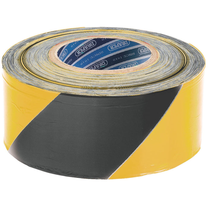 Draper Barrier Tape Roll, 500m x 75mm, Black and Yellow 69009 Draper - Dynamic Drive