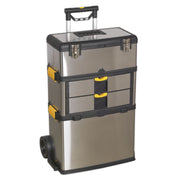 Sealey Mobile Stainless Steel/Composite Toolbox 3 Compartment AP855 Sealey - Dynamic Drive