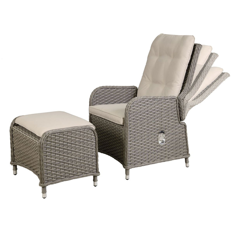 Dellonda Chester Rattan Wicker Outdoor Recliner Loungers & Table Set 5pc Dellonda - Dynamic Drive